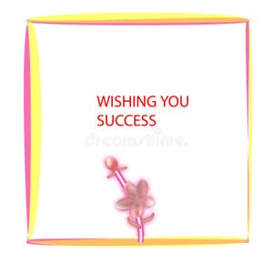 Wishing Success Card Template Elegant Flora Stock Vector Illustration 