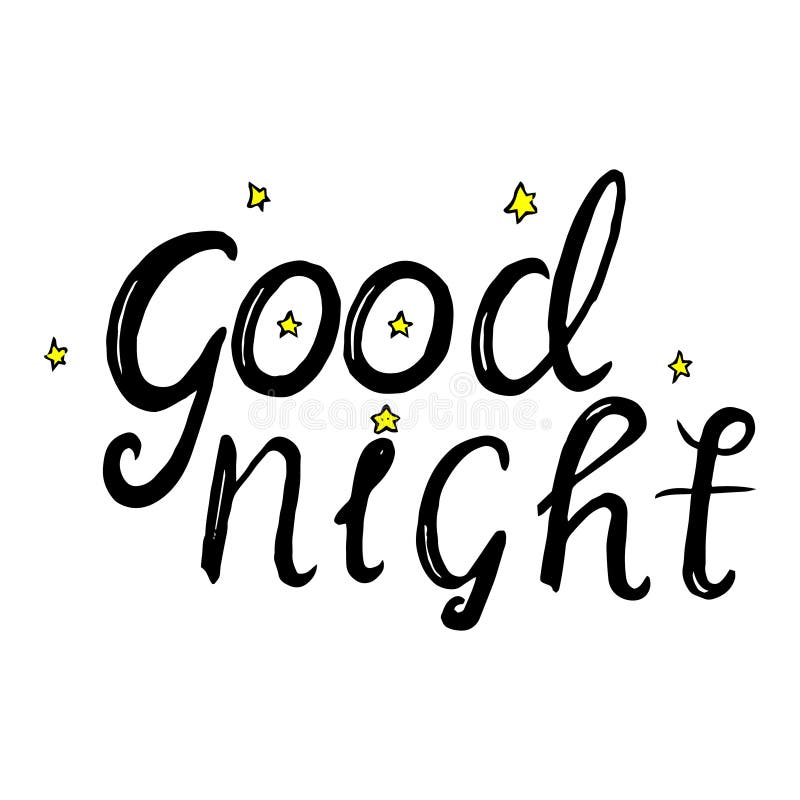 Wishing You a Good Night. Lettering. Stock Illustration - Illustration ...