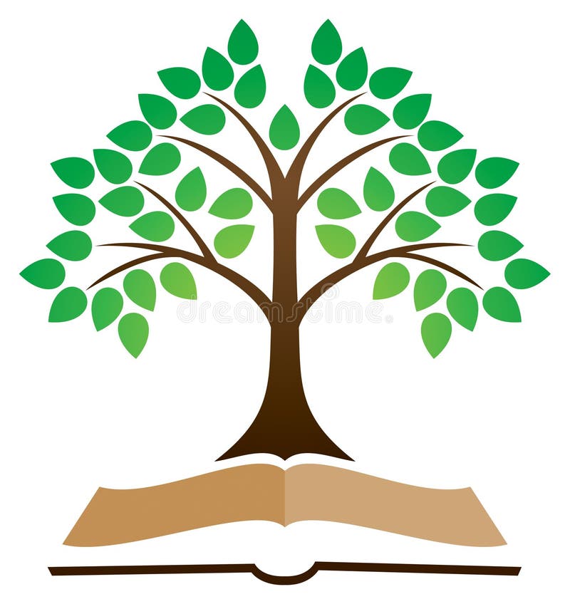 Wissens-Baum-Buch-Logo stock abbildung Wissens-Baum-Buch-Logo stock abbildung