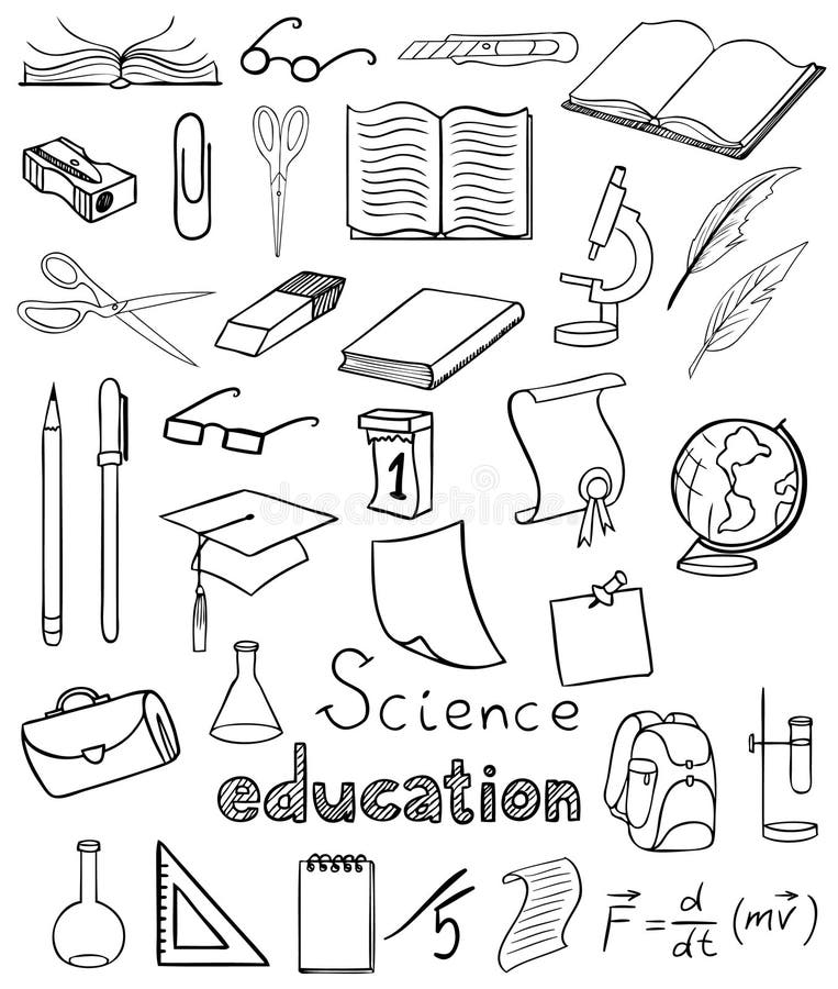 Science and education icons vector collection. Science and education icons vector collection