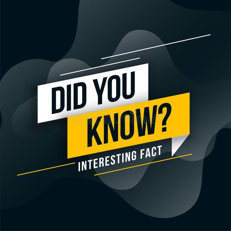 Did you know interesting fact background design vector. Did you know interesting fact background design vector