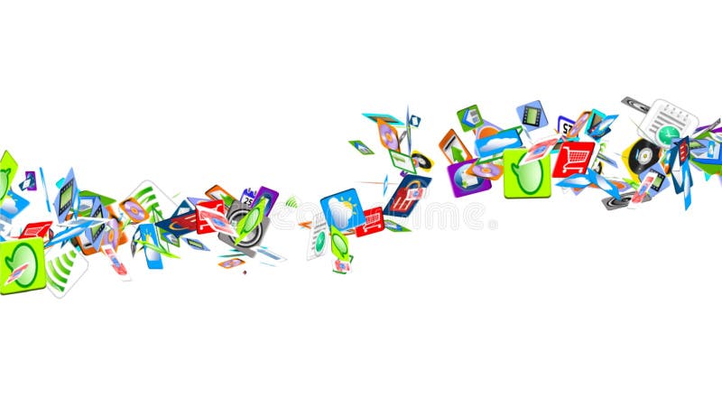 Wisząca ozdoba App wiele mobilni zastosowania kiwa na fala royalty ilustracja Wisząca ozdoba App wiele mobilni zastosowania kiwa na fala royalty ilustracja