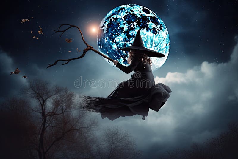 witch backdrop of the moon and stars . Halloween witch flying a full moon in the background . A Halloween illustration . witch backdrop of the moon and stars . Halloween witch flying a full moon in the background . A Halloween illustration .