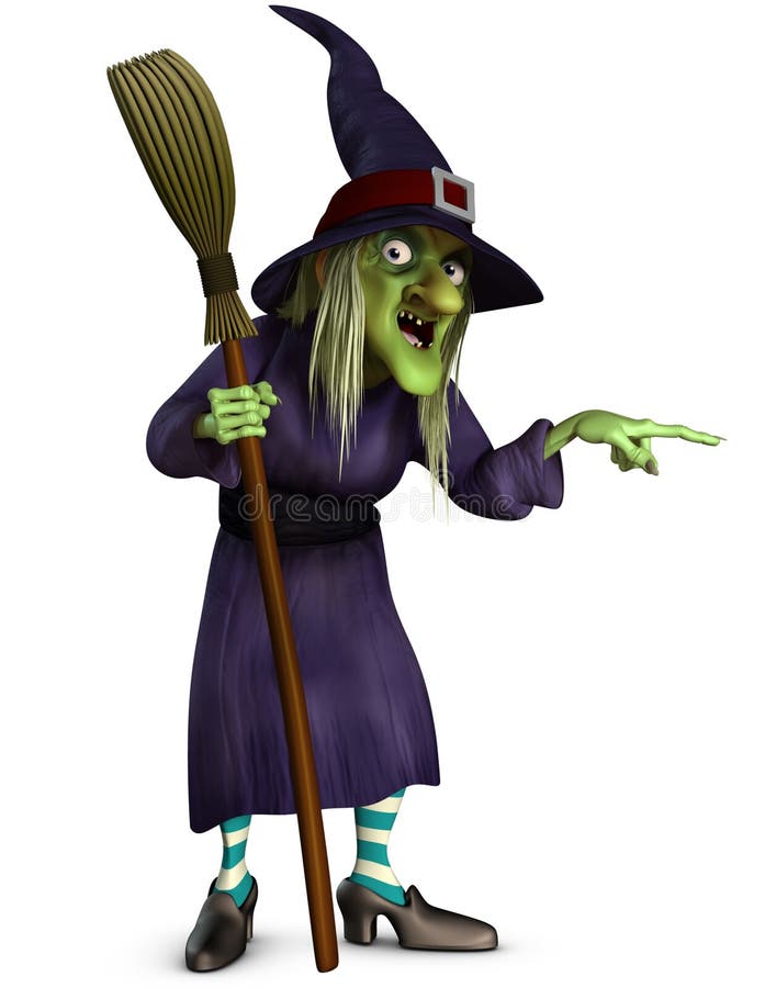 Witch with broom