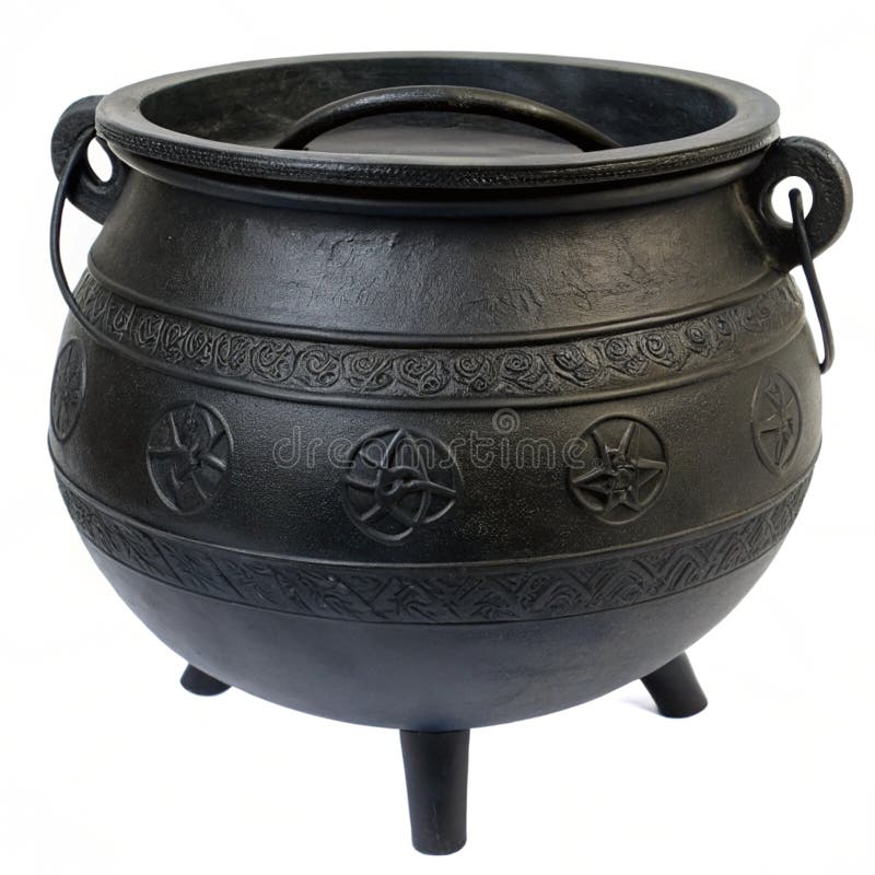 Witch cauldron isolated on white background stock illustration
