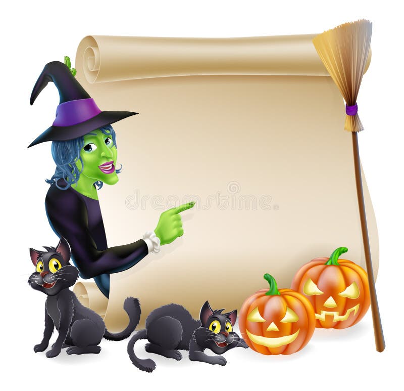 Witch Scroll Halloween Banner stock illustration Witch Scroll Halloween Banner stock illustration
