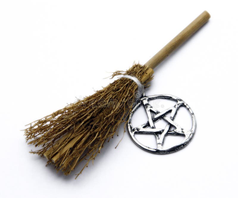 Isolated on white witch broom and pentagram. Isolated on white witch broom and pentagram.