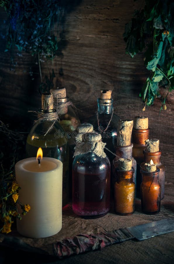 A Witchery Stuff: Multiple Tincture Bottles, Bunches of Dry Healthy ...