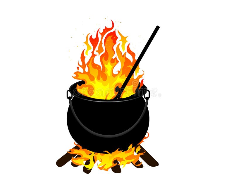 Witches cauldron stock vector. Illustration of burn, witch 16414146