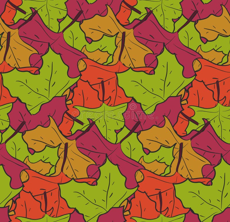 Withmess mignons de modèle des feuilles en baisse d'érable illustration libre de droits Withmess mignons de modèle des feuilles en baisse d'érable illustration libre de droits