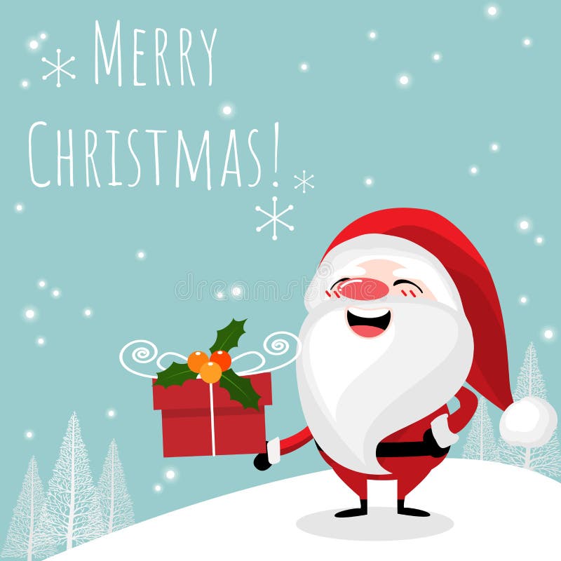 WithSanta Клаус предпосылки курортного сезона рождества с подарочной коробкой и текстом веселого рождества бесплатная иллюстрация WithSanta Клаус предпосылки курортного сезона рождества с подарочной коробкой и текстом веселого рождества бесплатная иллюстрация