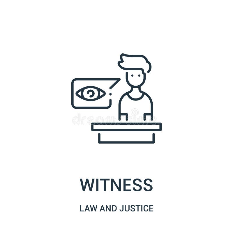 witness icon vector from law and justice collection. Thin line witness outline icon vector illustration. Linear symbol for use on royalty free illustration witness icon vector from law and justice collection. Thin line witness outline icon vector illustration. Linear symbol for use on royalty free illustration
