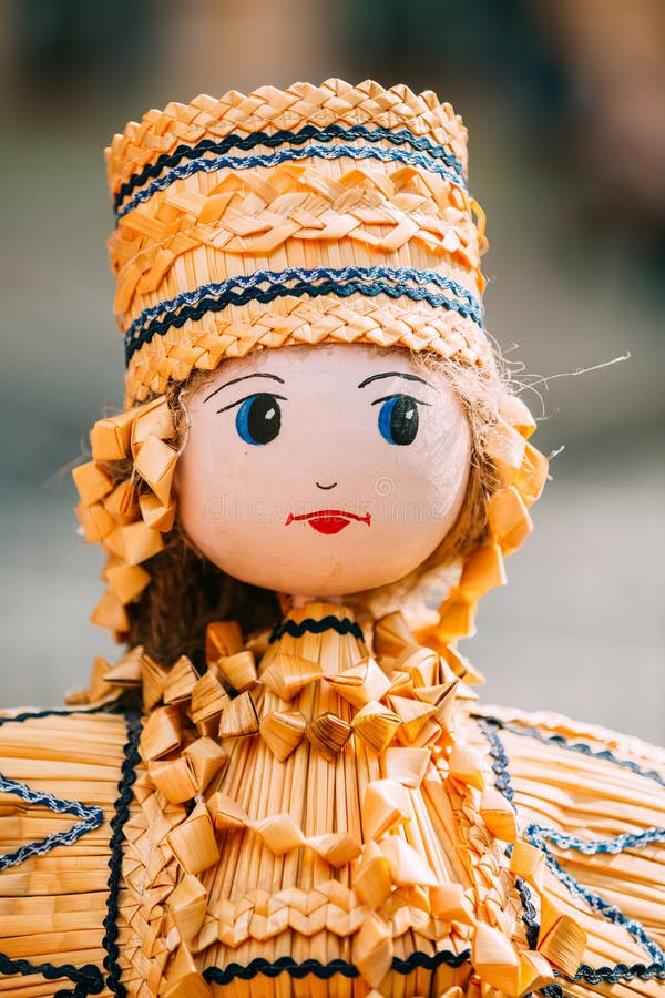 Witrussische Straw Dolls Are Most PopularHerinneringen Stock Foto