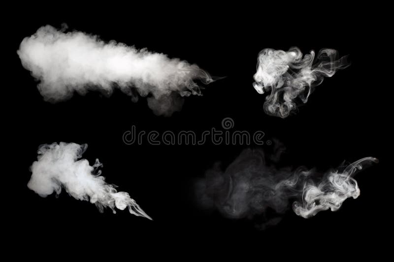 Witte rook geïsoleerd op zwart royalty-vrije stock afbeeldingen