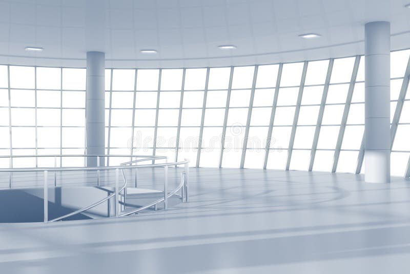 Witte eigentijdse commerciële centrumzaal royalty-vrije illustratie