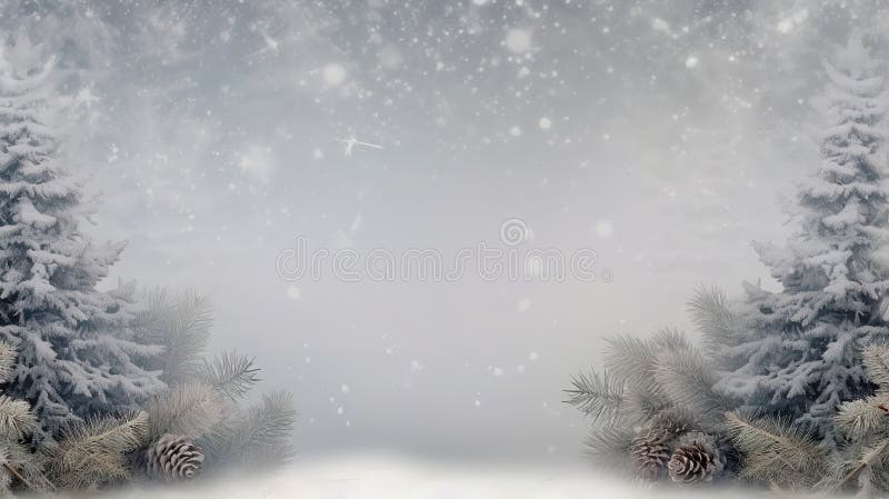 Witte kerstboom met sneeuwval. generatieve ai-technologie vector illustratie