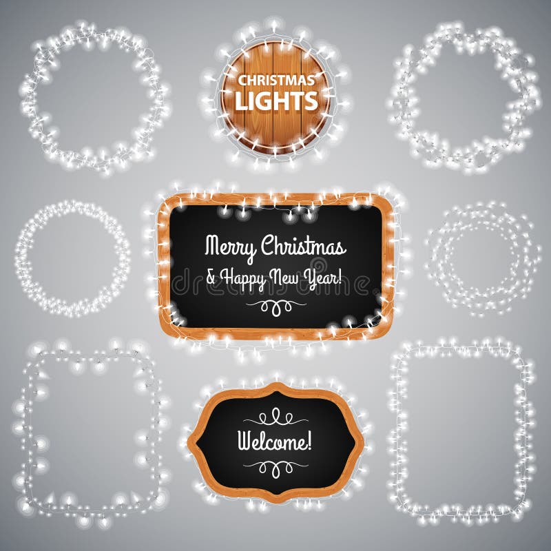 Witte Kerstmislichten op Bord vector illustratie Witte Kerstmislichten op Bord vector illustratie