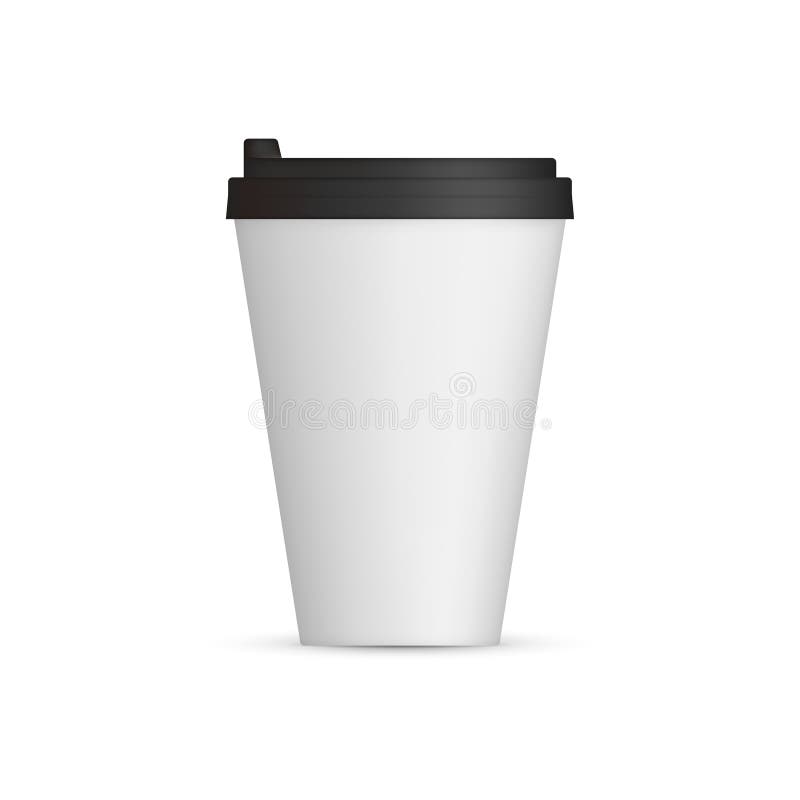 Witte Koffieglb spot omhoog Leeg mokmalplaatje met ruimte voor embleem of tekst Vector illustratie die op witte achtergrond wordt stock illustratie Witte Koffieglb spot omhoog Leeg mokmalplaatje met ruimte voor embleem of tekst Vector illustratie die op witte achtergrond wordt stock illustratie