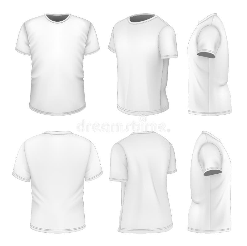 Witte korte de kokert-shirt van alle zes meningenmensen stock illustratie Witte korte de kokert-shirt van alle zes meningenmensen stock illustratie