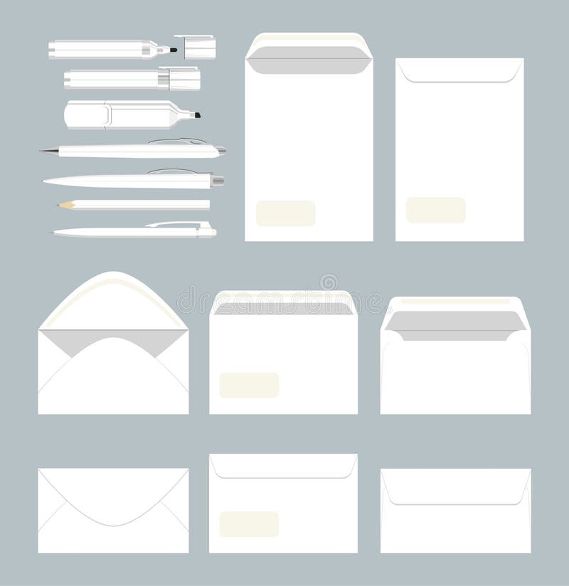 Witte stationaire reeks vector illustratie Witte stationaire reeks vector illustratie