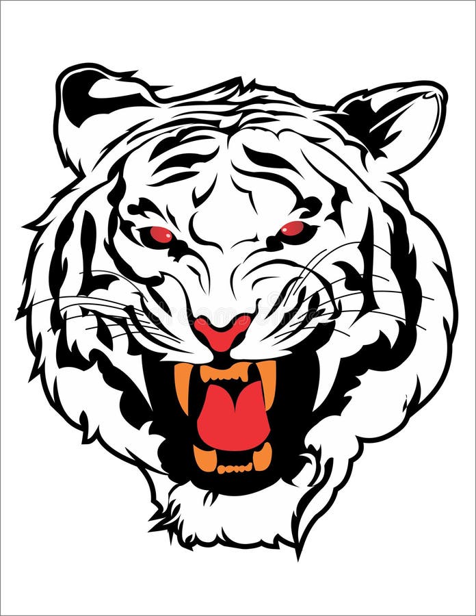 Witte tijger. tijgerkop. tijger royalty-vrije illustratie