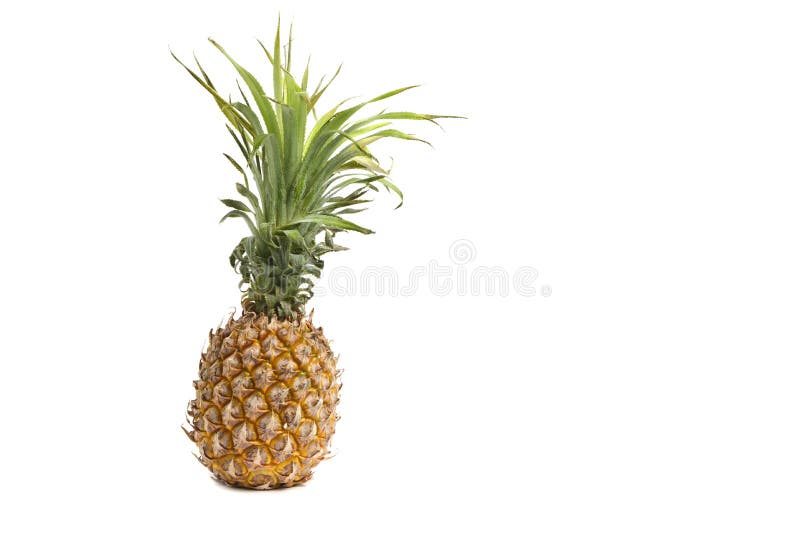 Witte verse en rijpe anananasswitachtergrond. stock foto's