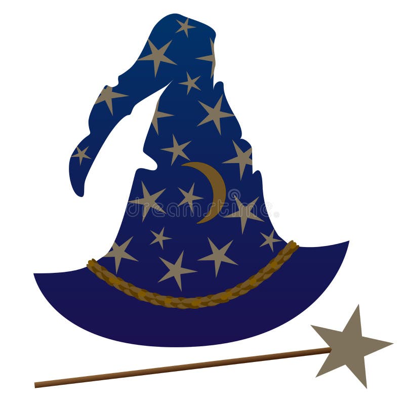 Download Wizard's Hat stock vector. Illustration of stars, merlin ...