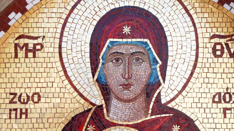 the image of the Holy mother of God mosaic fresco religion. the image of the Holy mother of God mosaic fresco religion