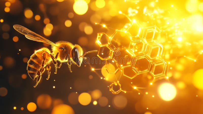Wizualizacja artystyczna Royal Jelly Extract z Bee and Honeycomb royalty ilustracja