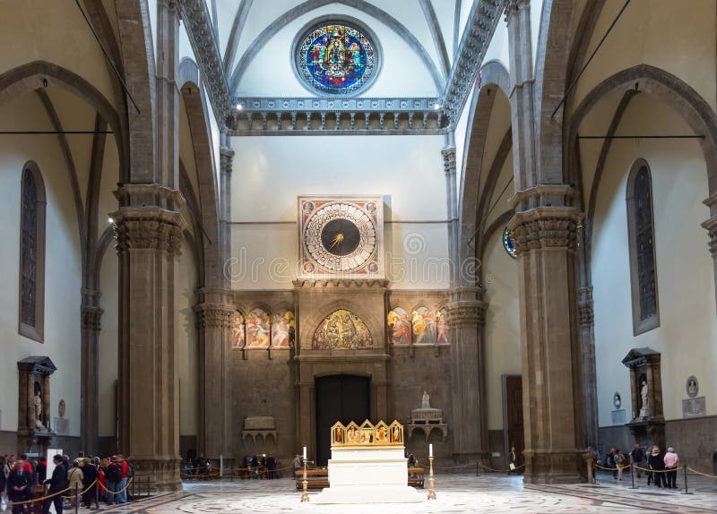 Wnętrze Florencja bazyliki Di Santa Maria Katedralny del Fiore, dzwonnica Giotto (Duomo) obraz stock Wnętrze Florencja bazyliki Di Santa Maria Katedralny del Fiore, dzwonnica Giotto (Duomo) obraz stock