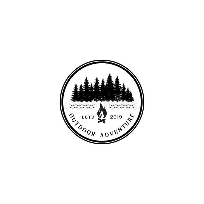 Pine Spruce Cedar Forest / Outdoor Adventure Logo Design Vector Stock ...