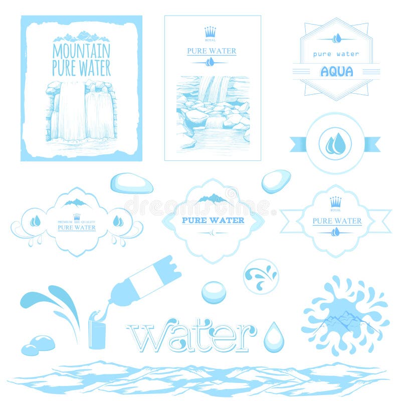 Wodna góra i siklawa ilustracja wektor Wodna góra i siklawa ilustracja wektor