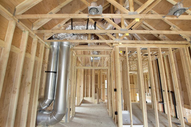 Wohnungsneubau gestaltet mit hölzernen Bolzen stockfotos Wohnungsneubau gestaltet mit hölzernen Bolzen stockfotos