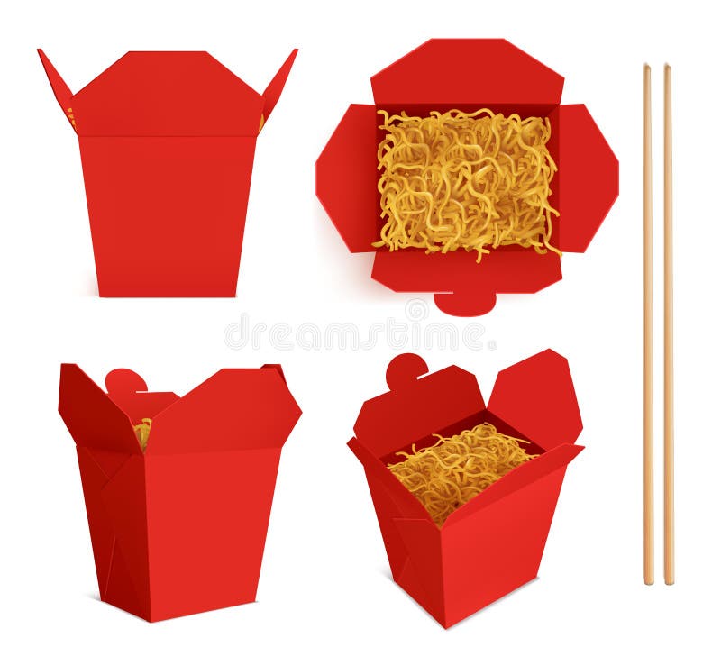Download Wok Box Noodles Mockup, Take Away Food Container Stock Vector - Illustration of background ...