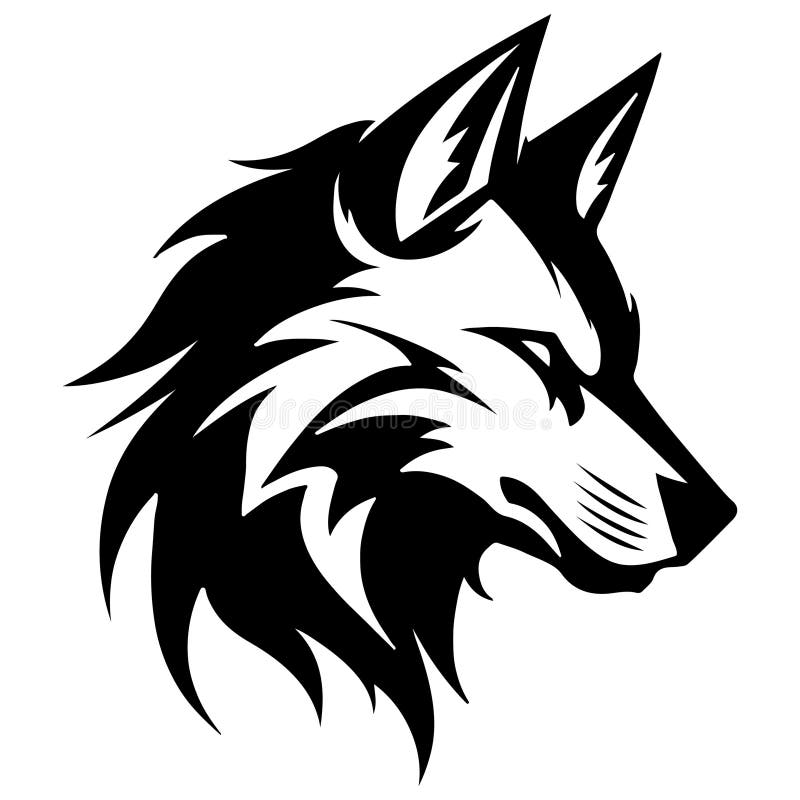 Tattoo Head Wolf Wild Beast of Prey Stock Illustration - Illustration ...