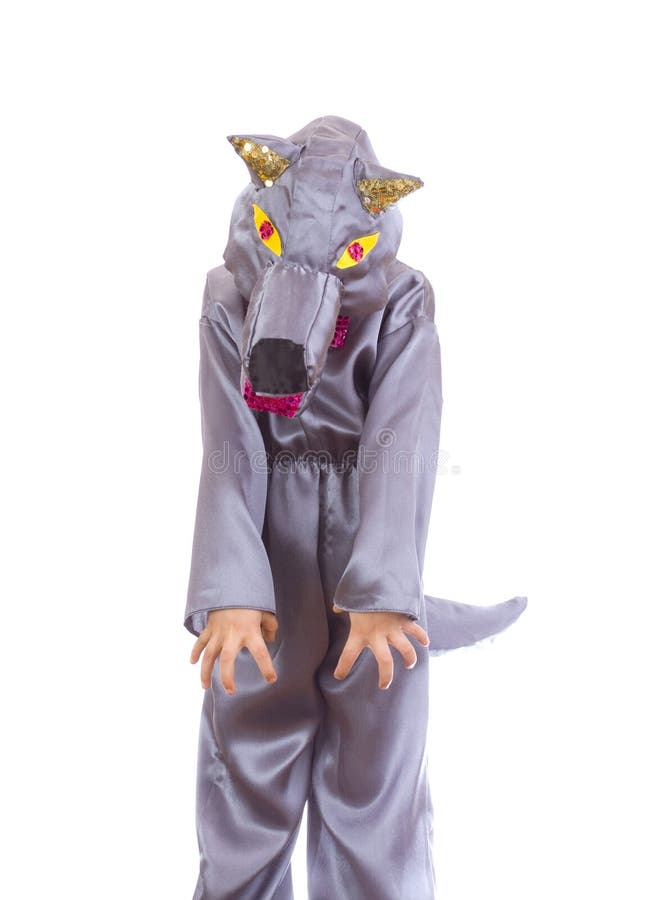 Wolf costume stock photo. Image of role, cute, happy, mouth 7246946