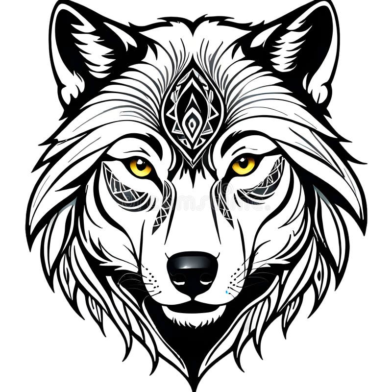 Wolf Face Transparent Background Stock Illustrations – 83 Wolf