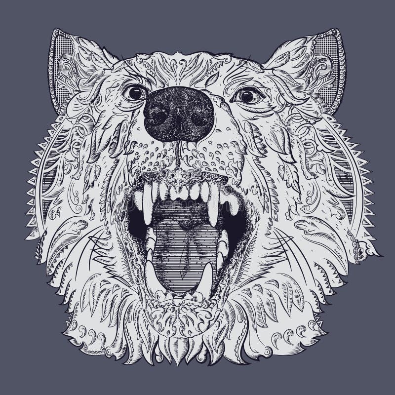 Wolf head royalty free illustration