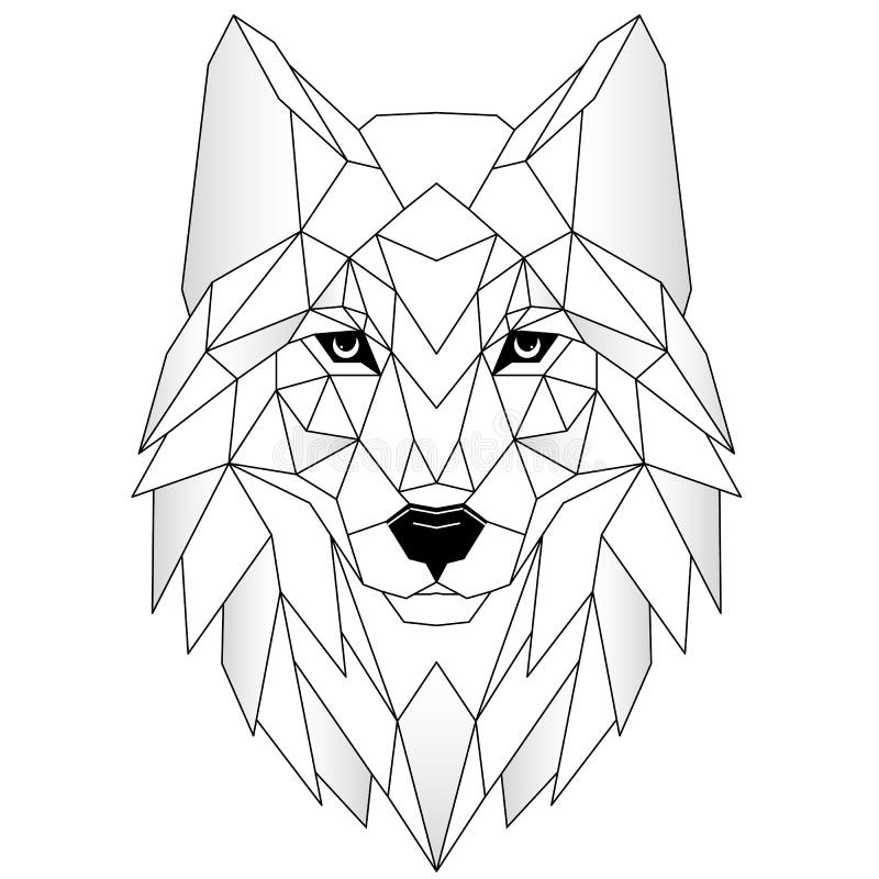 Wolf Head Icon. Abstract Triangular Style. Contour For Tattoo, Logo ...