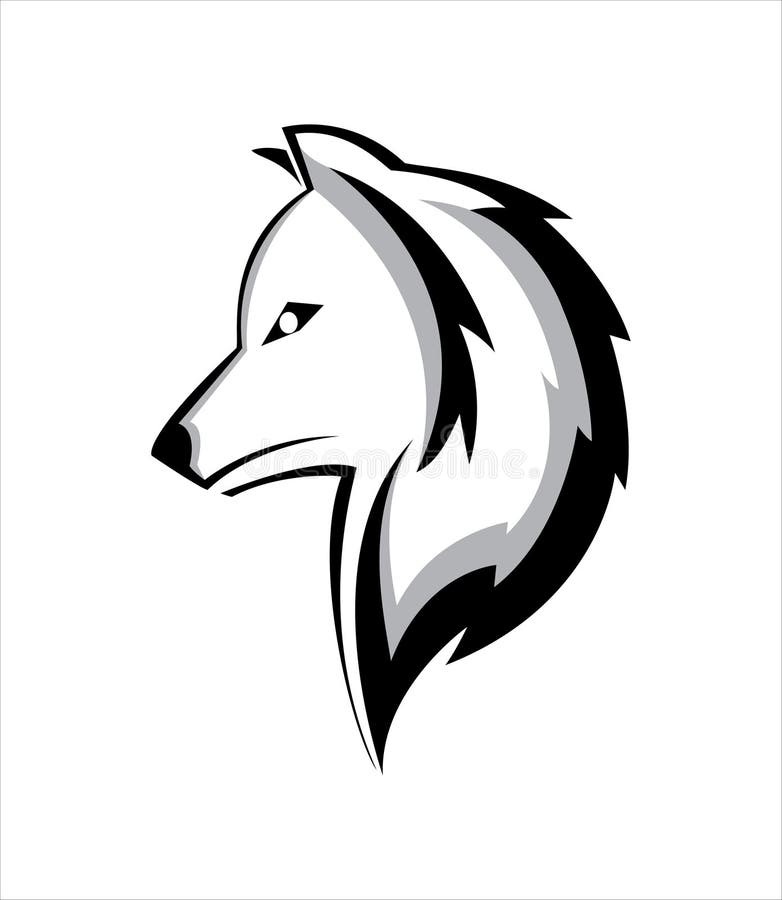 Wolf Logo, Wild Wolf, Black and White Vector Stock Illustration ...
