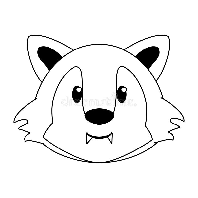 Wolf Head Wildlife Cute Animal Cartoon in Black and White Stock Vector - Illustration of head, hairy: 149077024 Wolf Head Wildlife Cute Animal Cartoon in Black and White Stock Vector - Illustration of head, hairy: 149077024