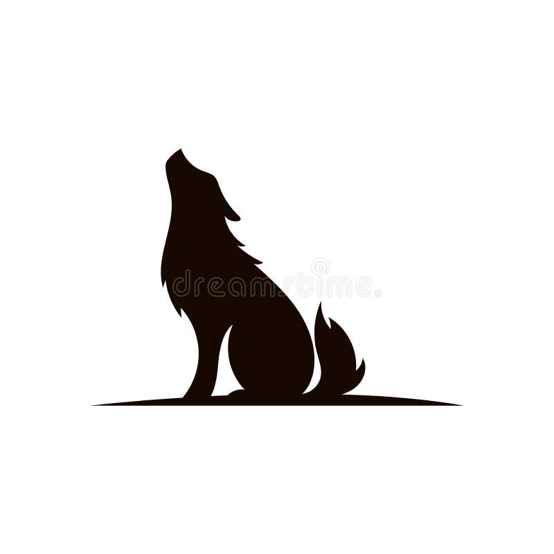 Wolf on hill logo design,silhouette,element for vintage logo. conceptual illustrator vector vector illustration