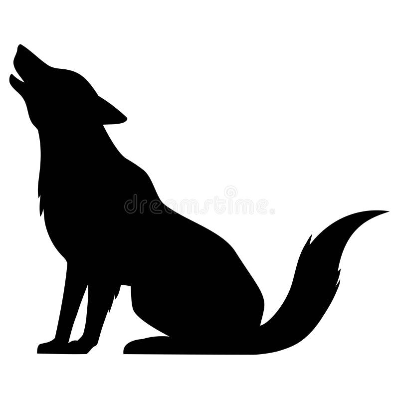 Wolf Howling Silhouette