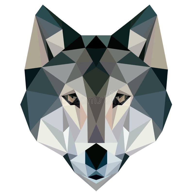 Geometric Wolf Tattoo Design White Background PNG File 