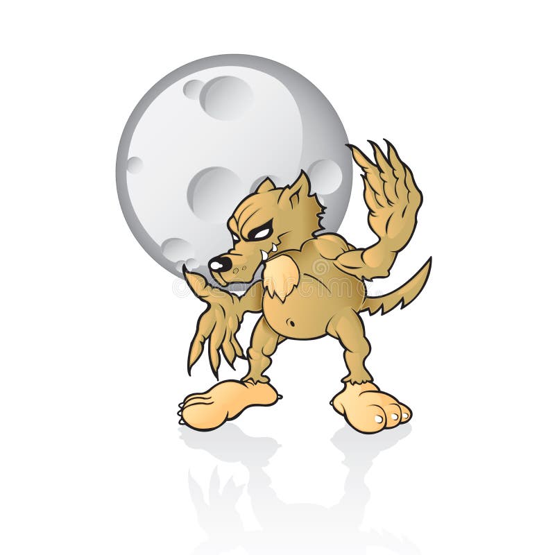 Were wolf posing in front of a full moon. Growling dog vectors