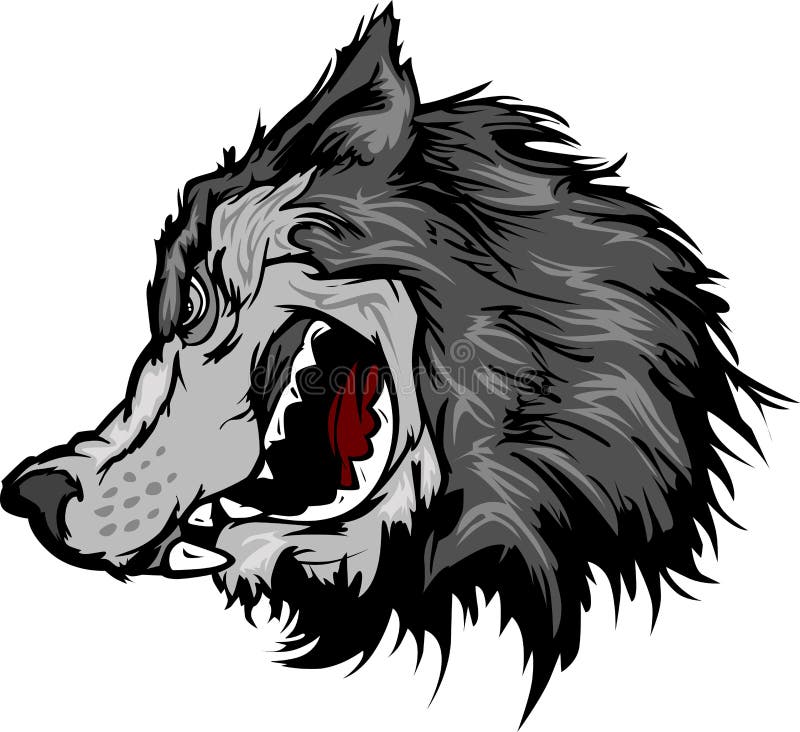 Wolf Mascot Head Cartoon stock vector. Illustration of school - 21853022