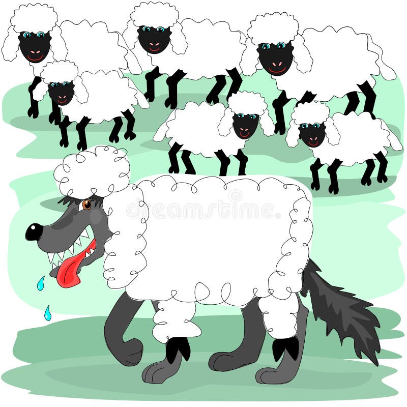 A wolf in sheeps clothing is wanting the sheep to come and play with him ve...