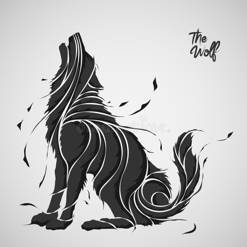 The wolf splash silhouette stock illustration The wolf splash silhouette stock illustration