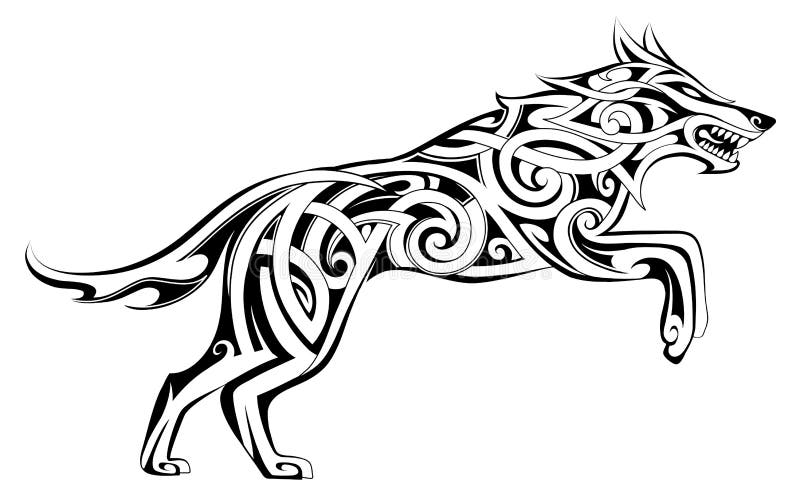 Premium Vector  Majestic wolf tribal tattoo design for the free spirited  symbol