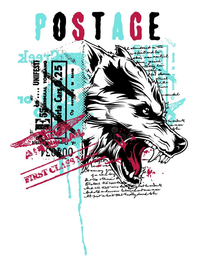 Vector illustration ideal for printing on apparel clothes. Growling dog vectors